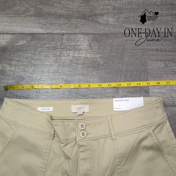 Loft Mid Rise Straight Crop Pants Size 12 - Picture 3 of 6